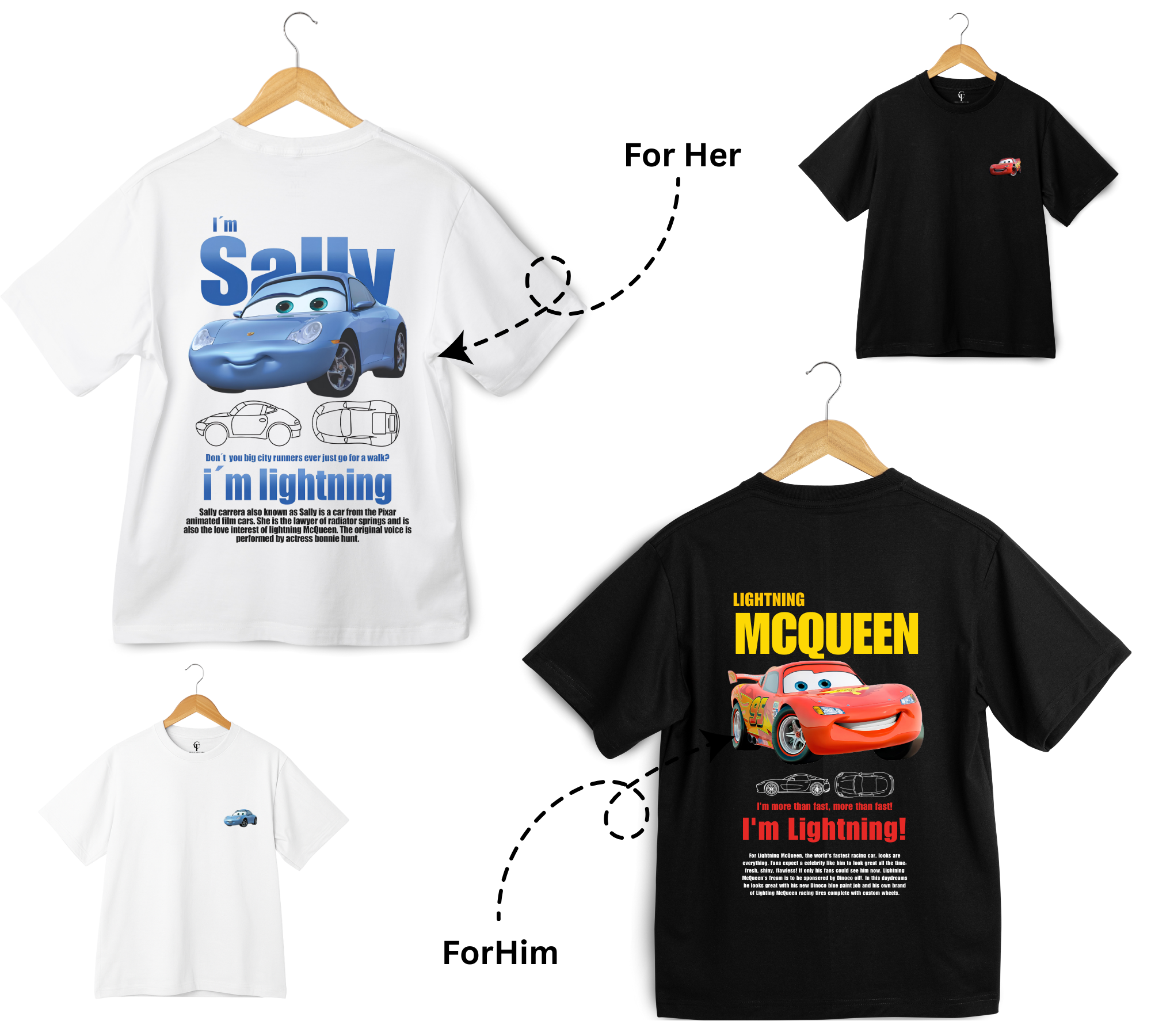 Lightning X Sally Oversized T-Shirts (Set of 2)