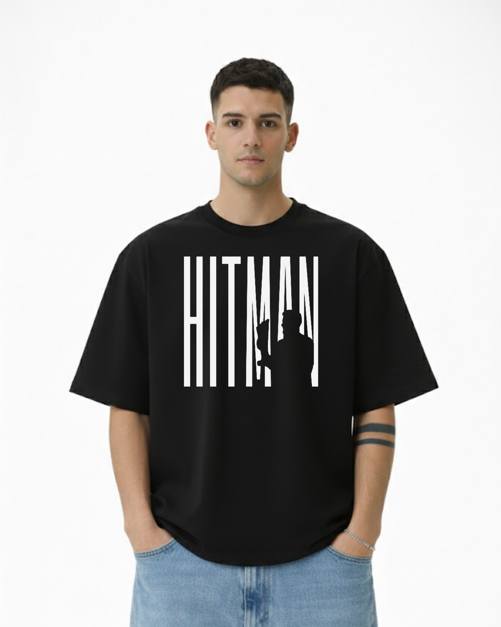 Hitman Rohit Sharma Oversized T-Shirt | Cricket Fan Streetwear | Premium Bio-Washed Cotton Tee