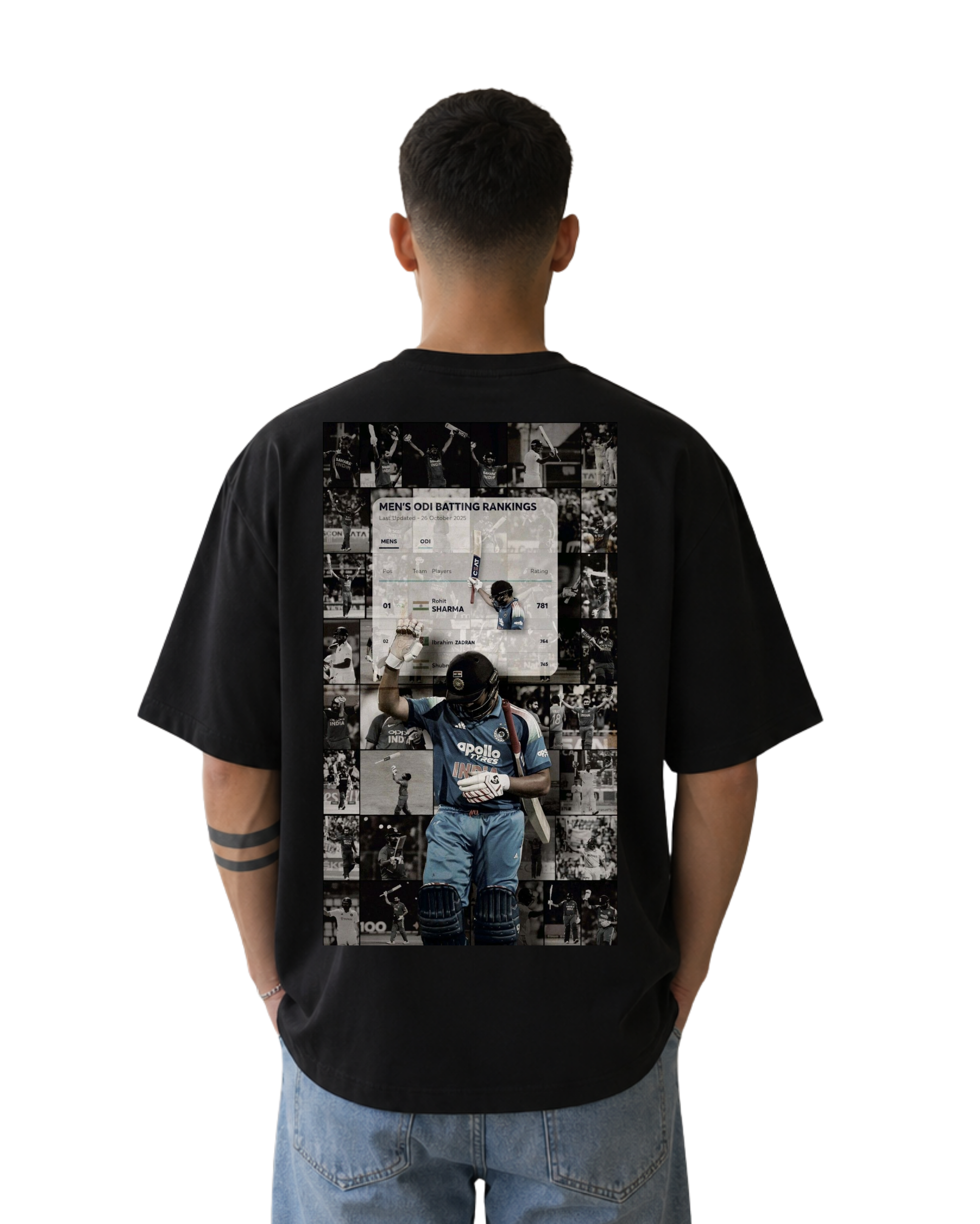 Hitman Rohit Sharma Oversized T-Shirt | Cricket Fan Streetwear | Premium Bio-Washed Cotton Tee