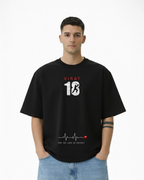 Virat Kohli Oversized T-Shirt for Men & Women | Black Cricket Fan Graphic Tee | Jersey Number 18 | For The Love of Cricket | 240 GSM Premium Cotton