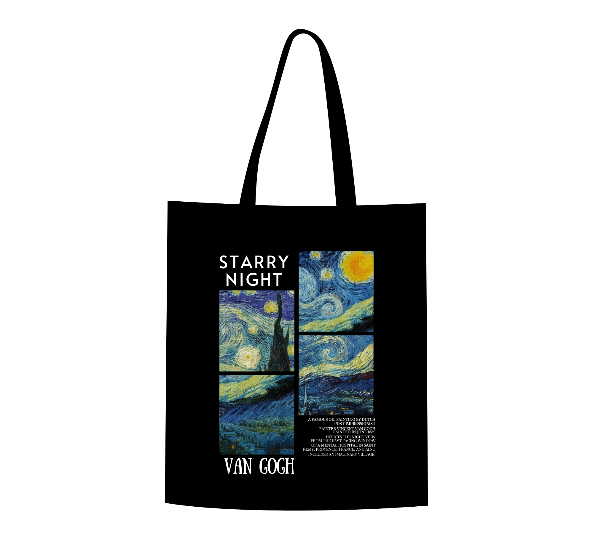 "Starry Night Van Gogh" Canvas Tote Bag