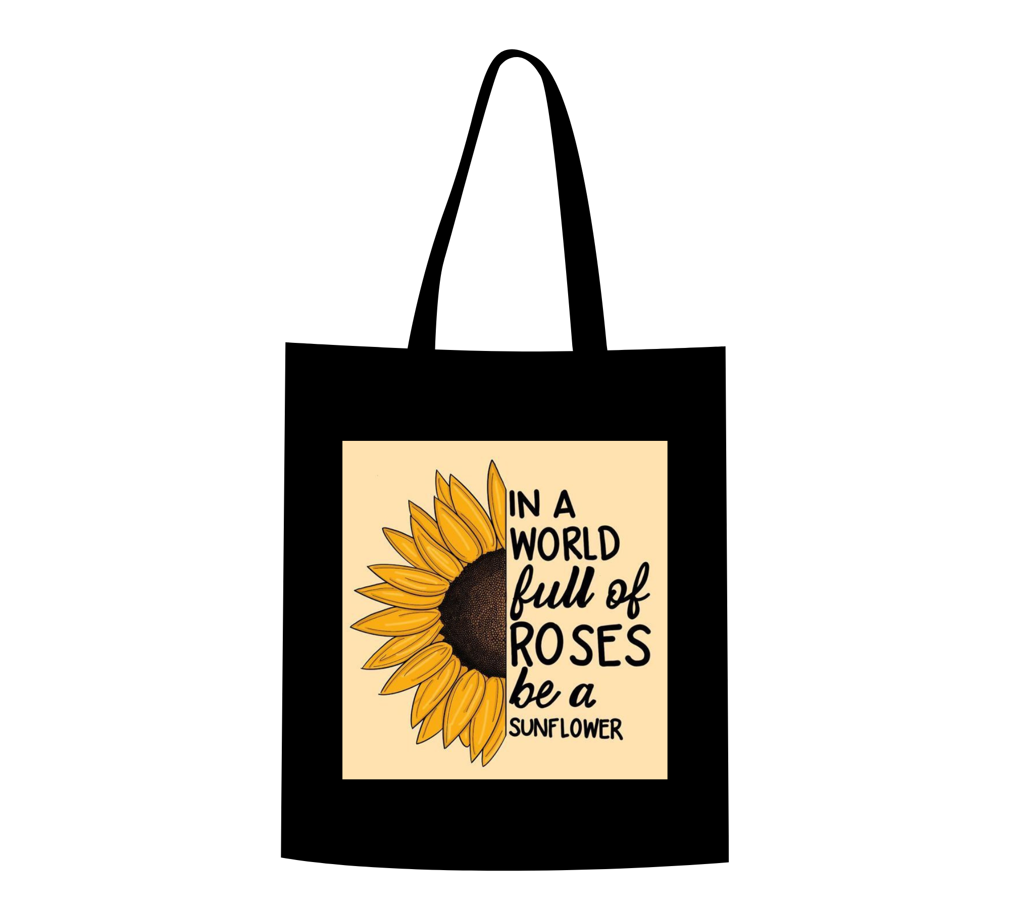 "Be a Sunflower" Motivational Canvas Tote Bag