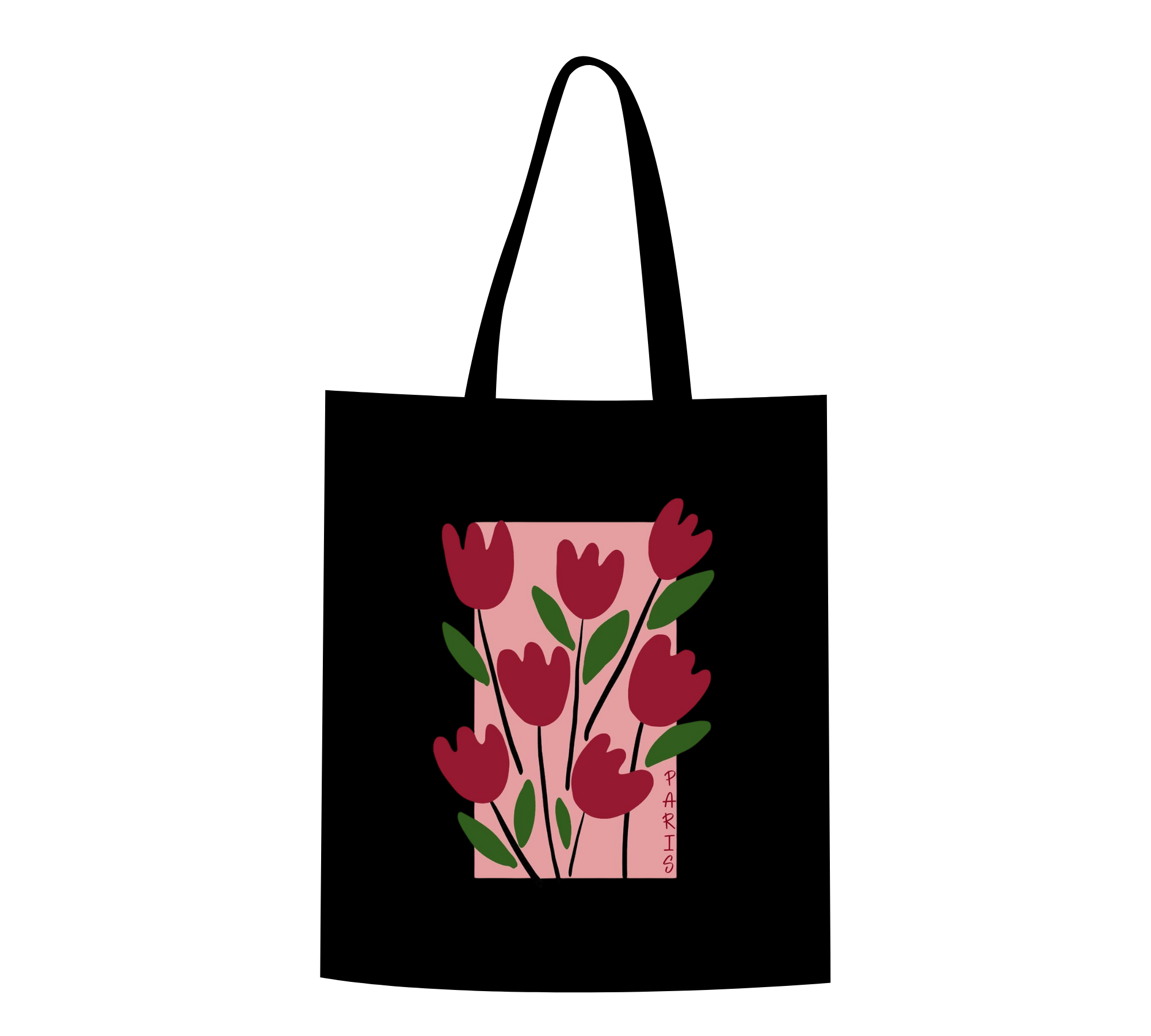 Modern Minimalist Tulip Canvas Tote Bag
