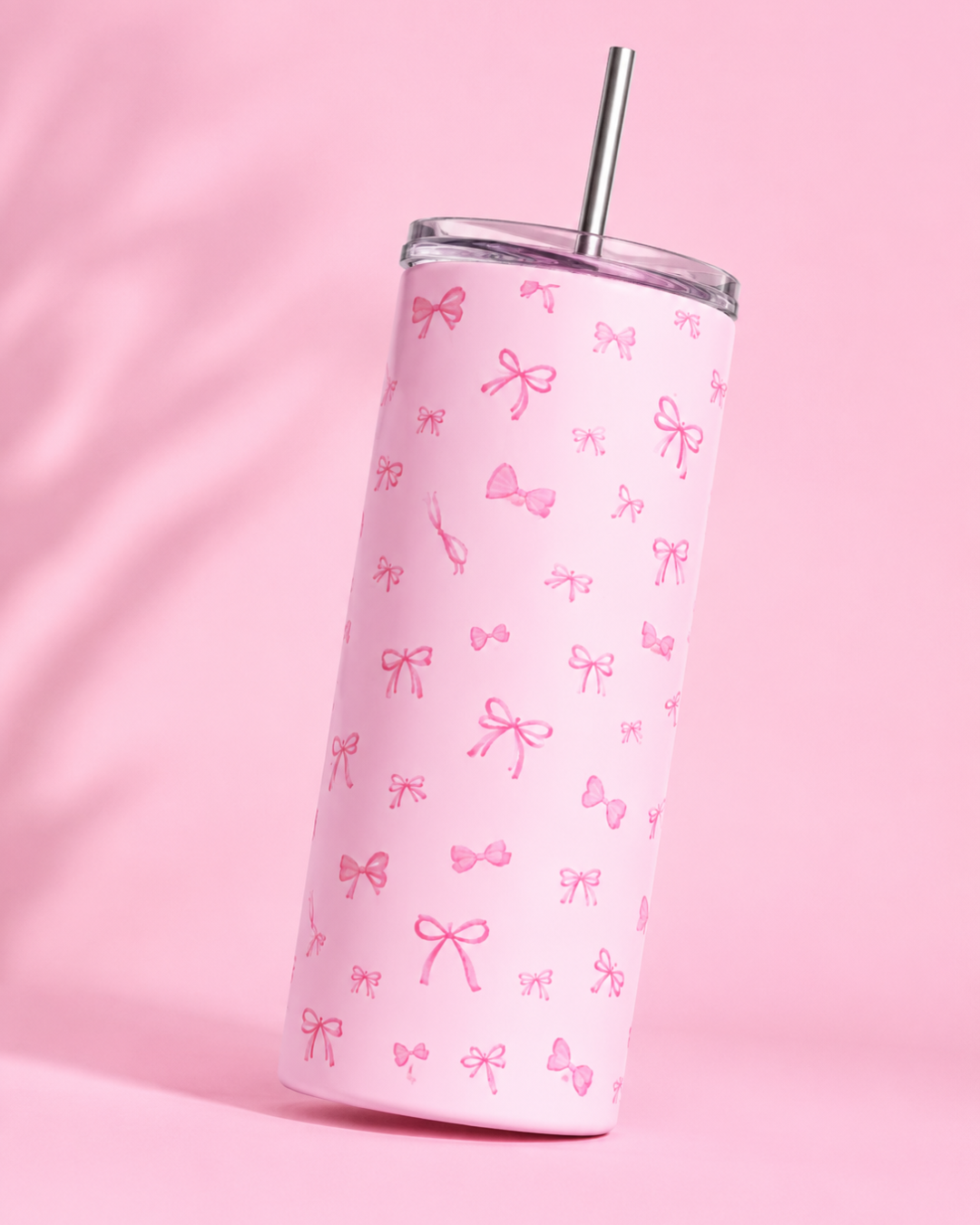 Colossal Tumbler 700ml with SS Straw | Pink Bow  | Double Walled Insulated Sipper Bottle 7–8 hrs