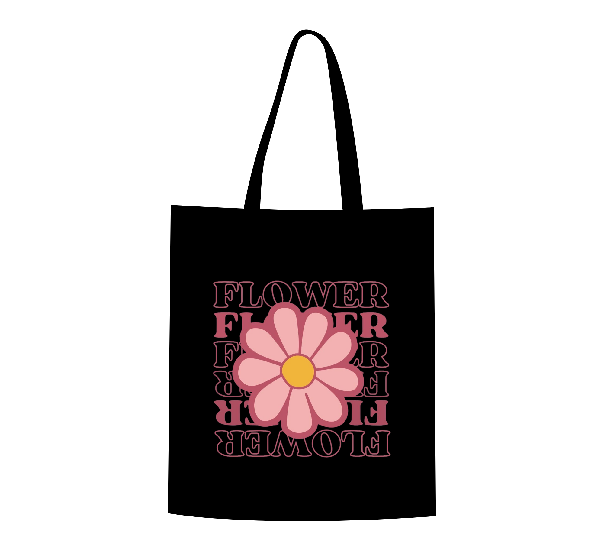 Groovy Retro Flower Power Canvas Tote Bag