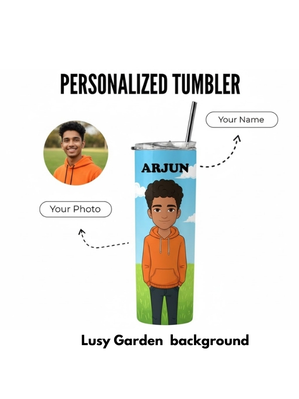 Personalized Stainless Steel Tumbler With Free Steel Straw