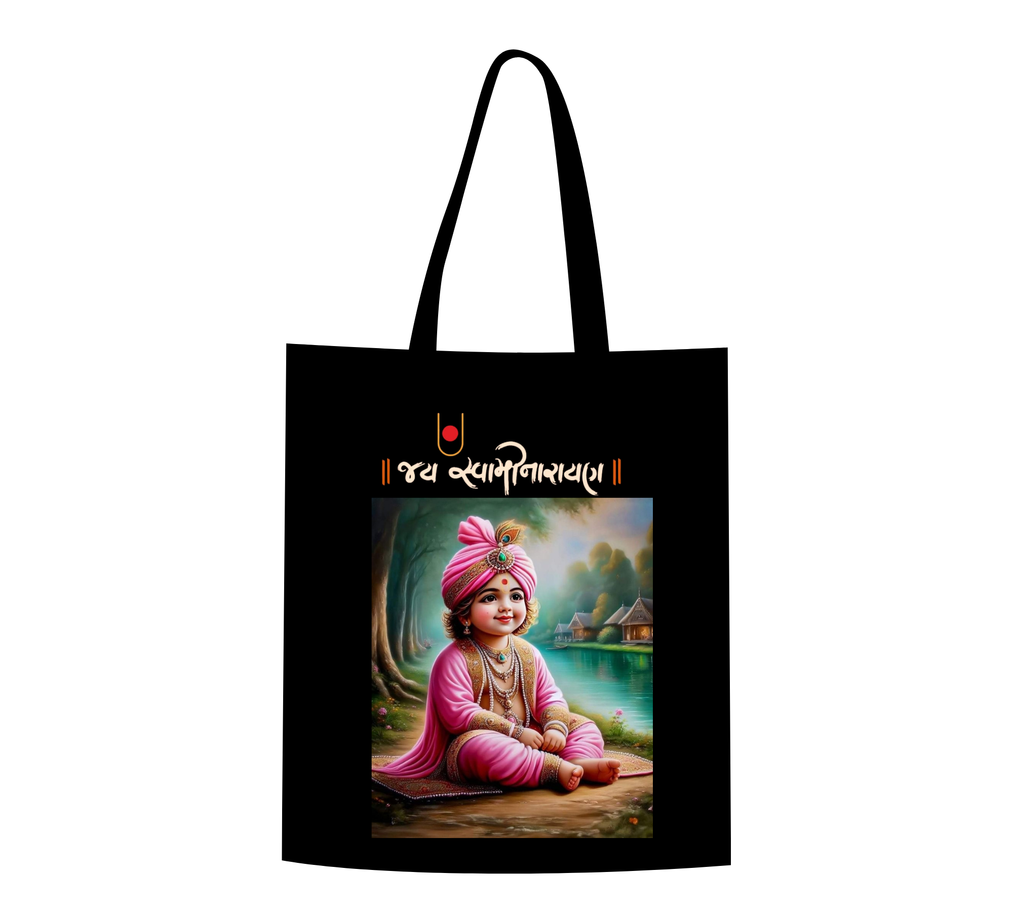Little Lord Swaminarayan Devotional Canvas Tote Bag
