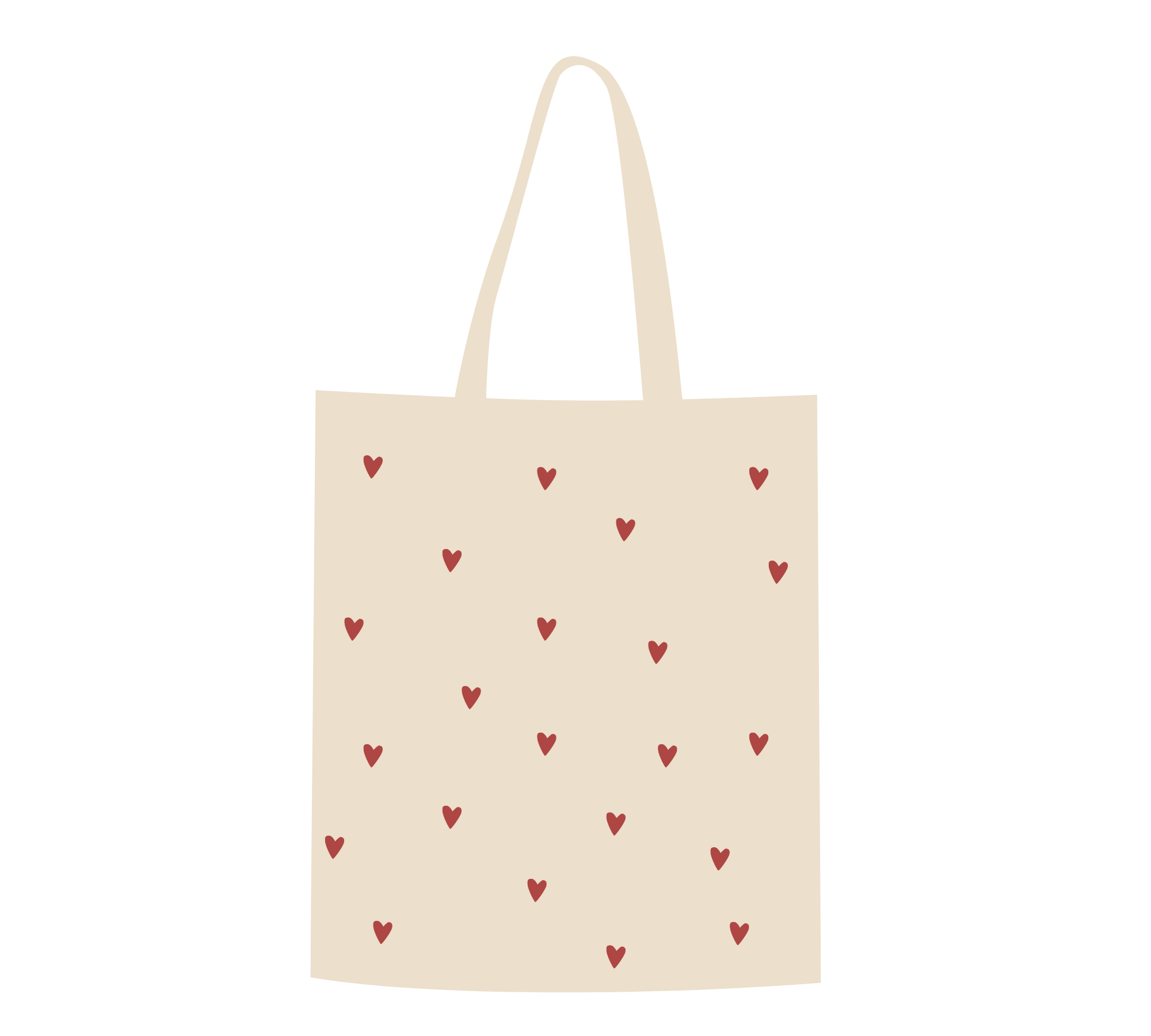 Tiny Hearts Pattern Canvas Tote Bag