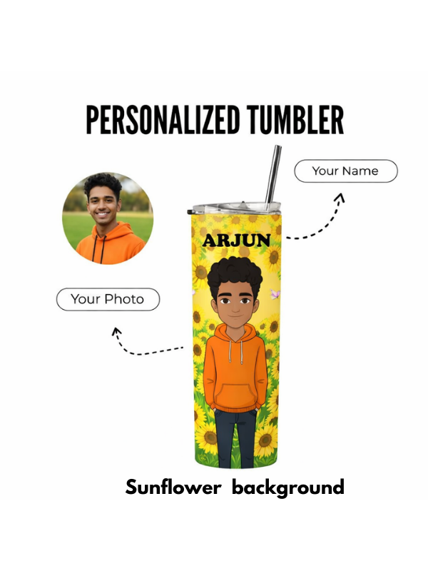 Personalized Stainless Steel Tumbler With Free Steel Straw