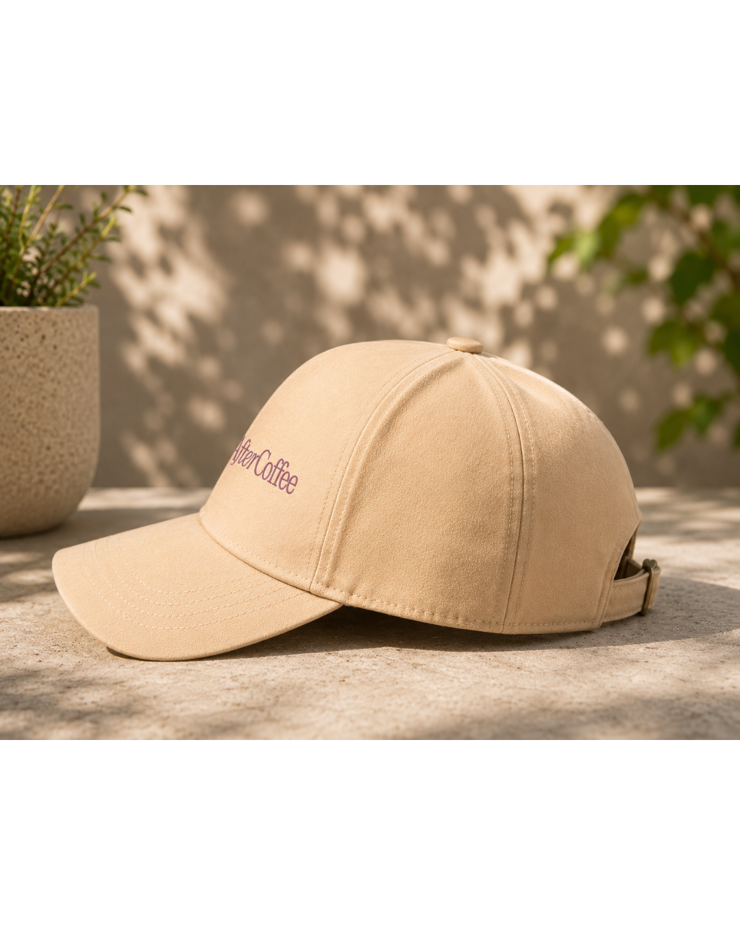Active After Coffee Printed Baseball Cap | 100% Cotton Beige Hat | Adjustable Strap | Unisex Summer Cap for Women & Men