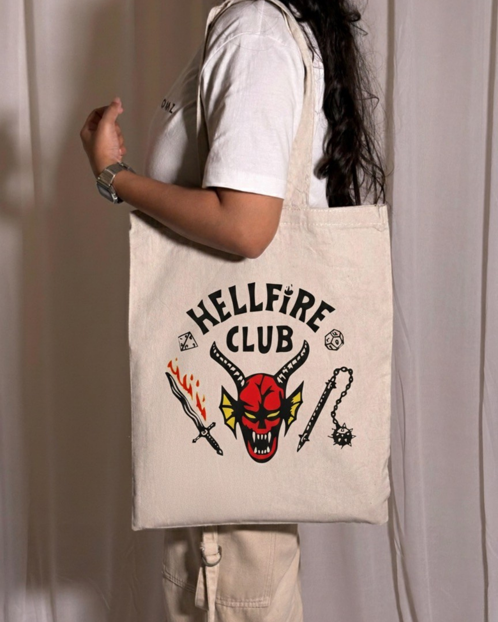 Stranger Things Hellfire Club Logo Canvas Tote