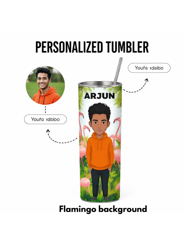 Personalized Stainless Steel Tumbler With Free Steel Straw