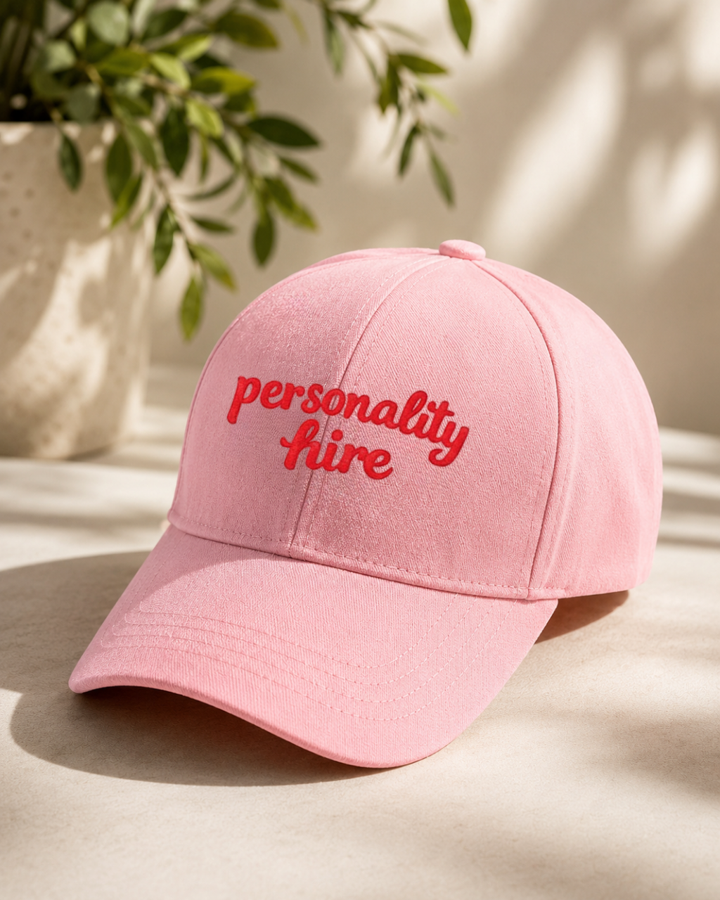 Personality Hire Printed Pink Baseball Cap | Premium Cotton Cap for Women | Adjustable Strap | Trendy Funny Statement Cap | Gift for Her