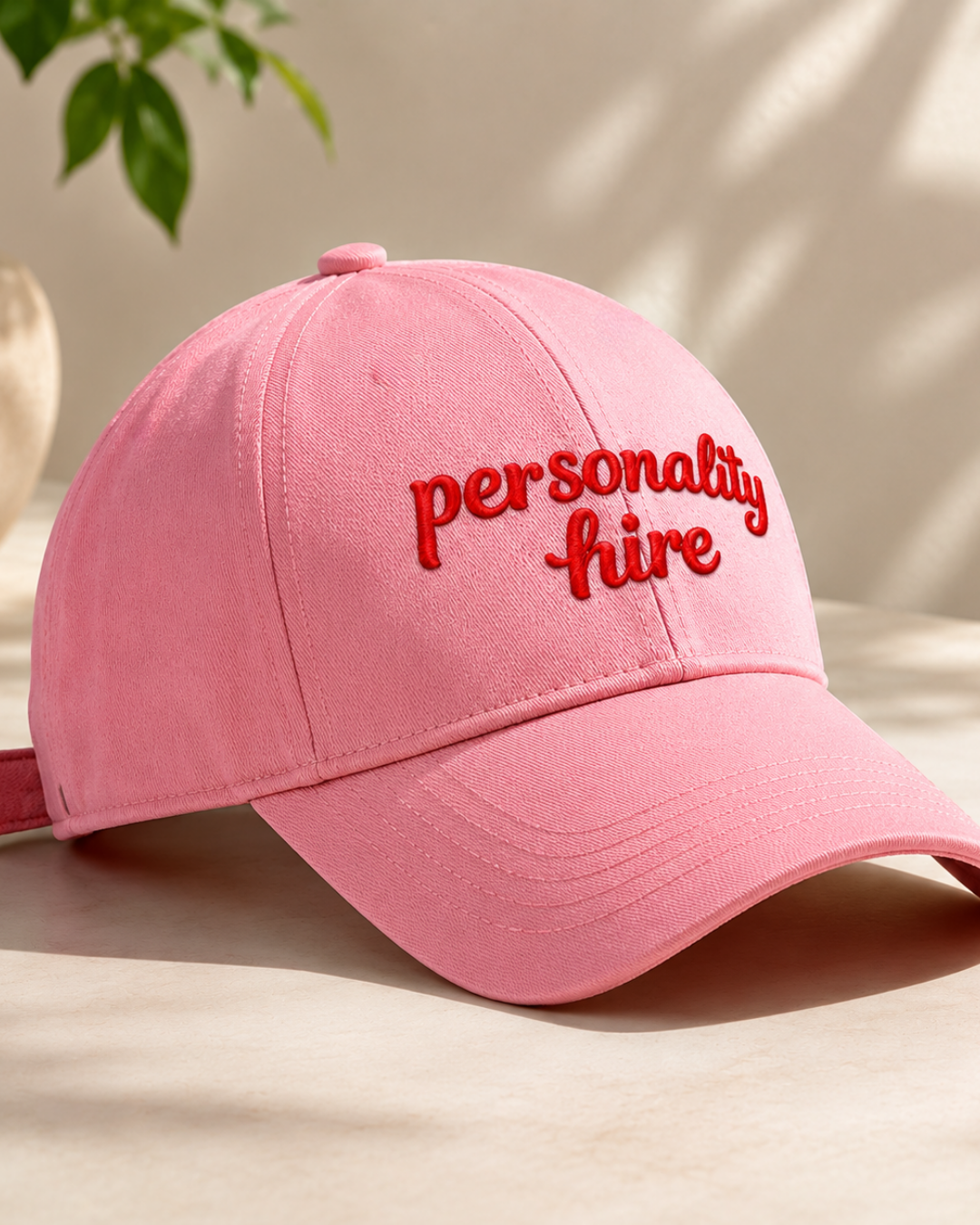 Personality Hire Printed Pink Baseball Cap | Premium Cotton Cap for Women | Adjustable Strap | Trendy Funny Statement Cap | Gift for Her