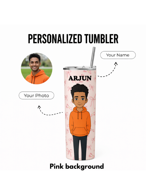 Personalized Stainless Steel Tumbler With Free Steel Straw