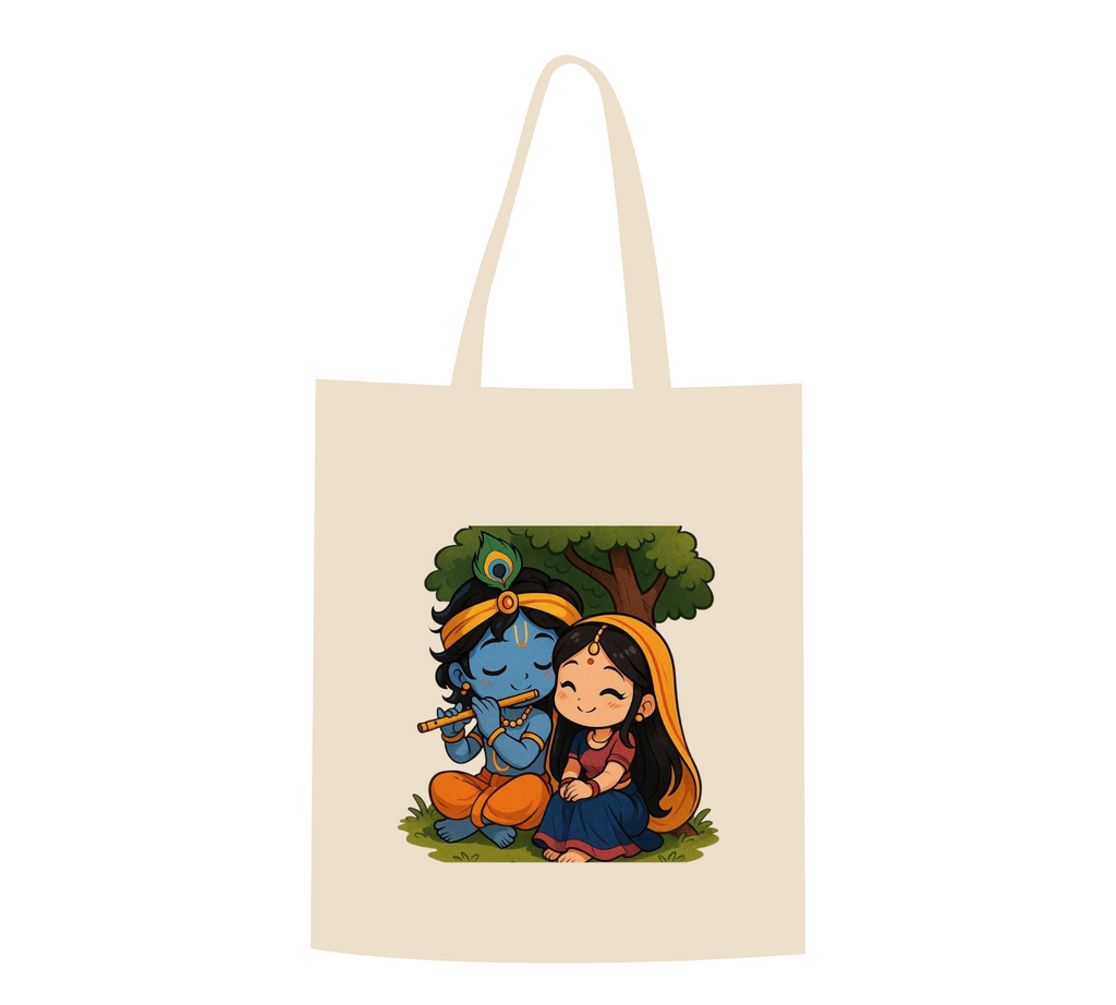 Charming Radha Krishna Canvas Tote Bag