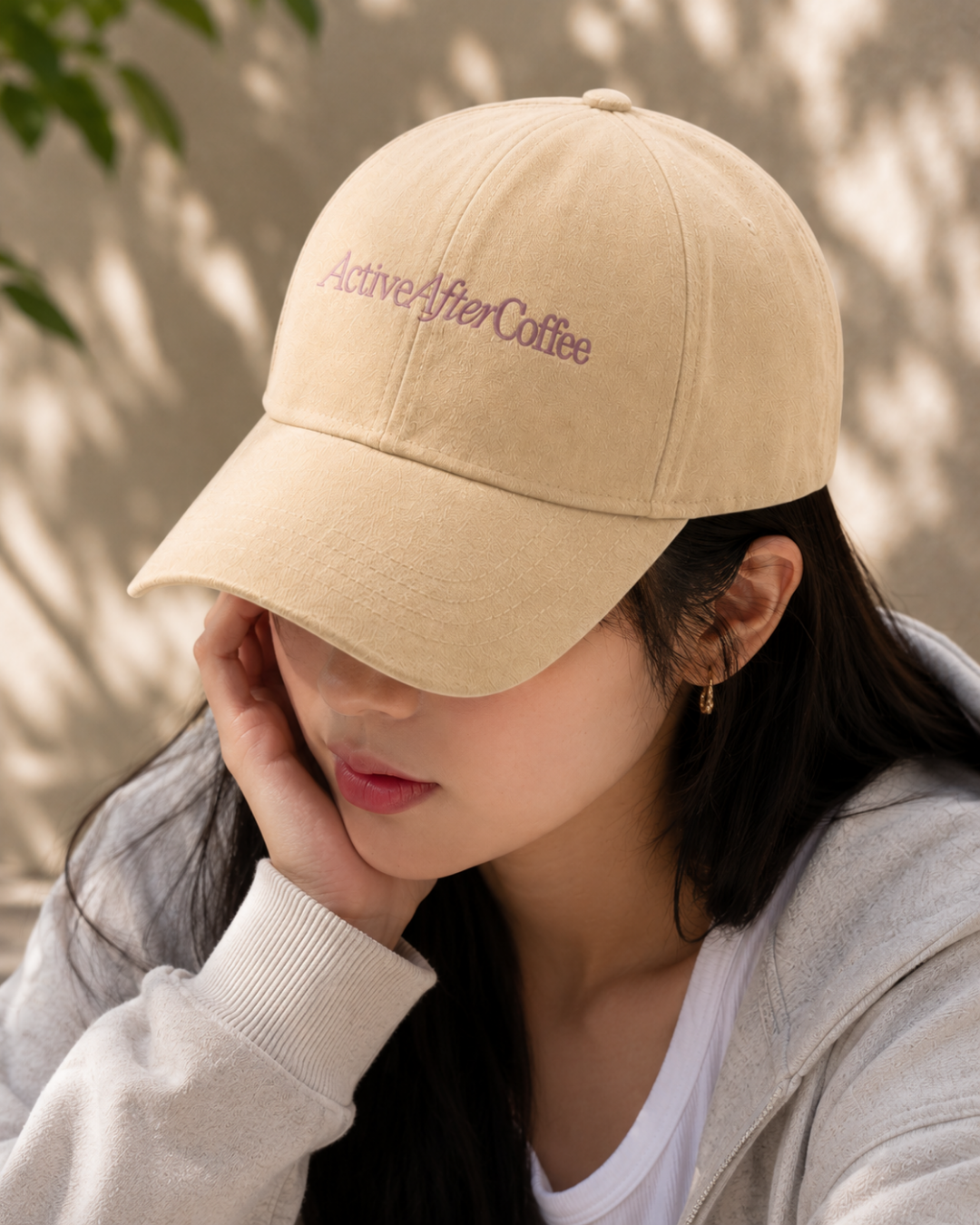 Active After Coffee Printed Baseball Cap | 100% Cotton Beige Hat | Adjustable Strap | Unisex Summer Cap for Women & Men
