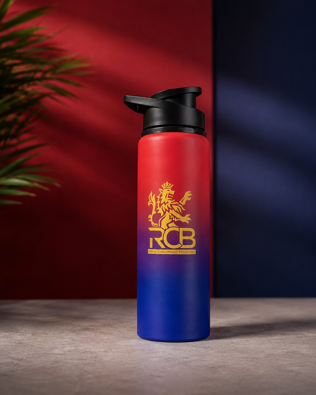 RCB Aluminium Water Bottle 750ml | Leak Proof Sports Sipper Bottle | Rust Free Lightweight Drinking Bottle | BPA Free Gym, School, Office & Travel Water Bottle for RCB Fans