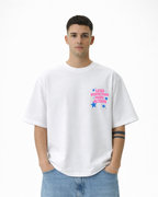 Less Perfection More Action Oversized T-Shirt – White Unisex Motivational Streetwear Tee