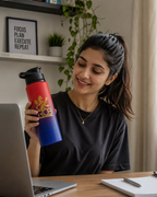 RCB Aluminium Water Bottle 750ml | Leak Proof Sports Sipper Bottle | Rust Free Lightweight Drinking Bottle | BPA Free Gym, School, Office & Travel Water Bottle for RCB Fans