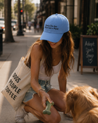 Sorry I'm Late There Was A Dog Printed Blue Baseball Cap | 100% Cotton Dog Lover Cap | Funny Relatable Cap Unisex | Adjustable Strap