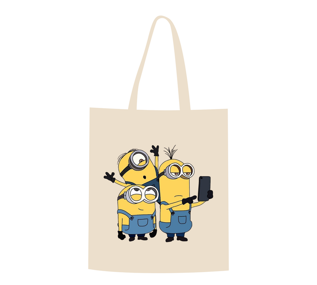 "Minions Selfie Fun" Cartoon Canvas Tote Bag