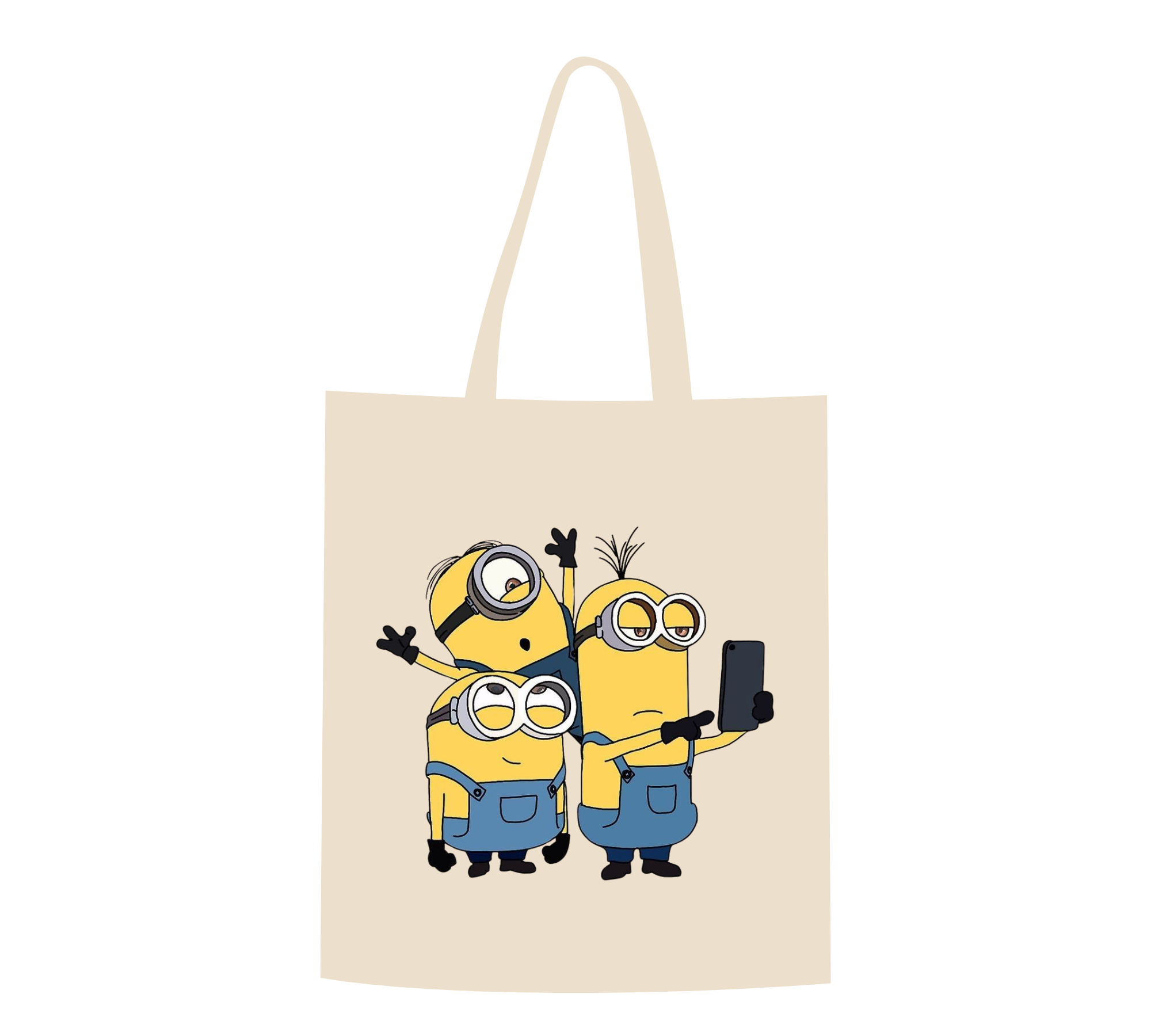 "Minions Selfie Fun" Cartoon Canvas Tote Bag
