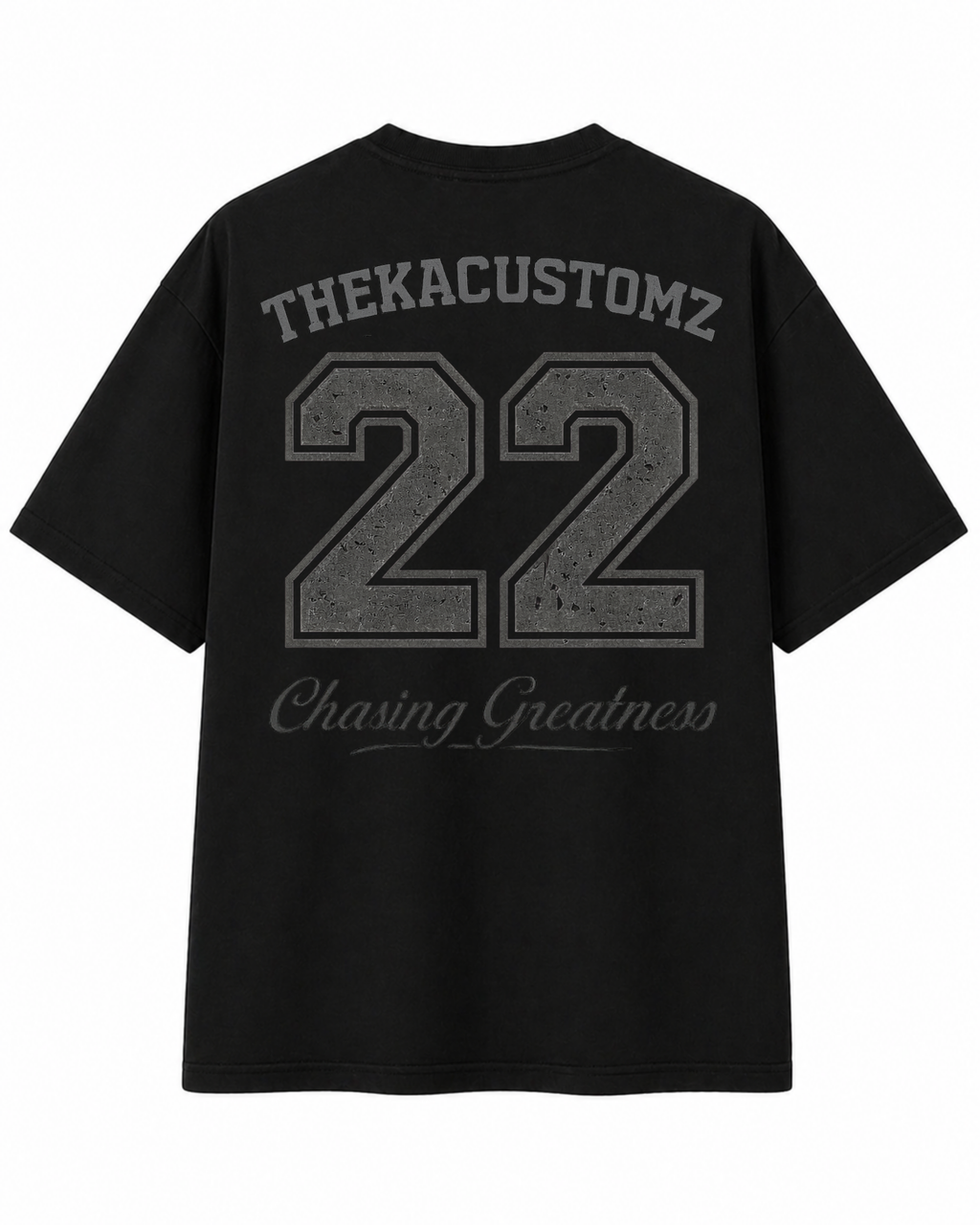 ThekaCustomz 22 Oversized T-Shirt – Black Unisex Streetwear Jersey Style Tee