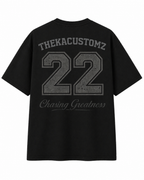 ThekaCustomz 22 Oversized T-Shirt – Black Unisex Streetwear Jersey Style Tee