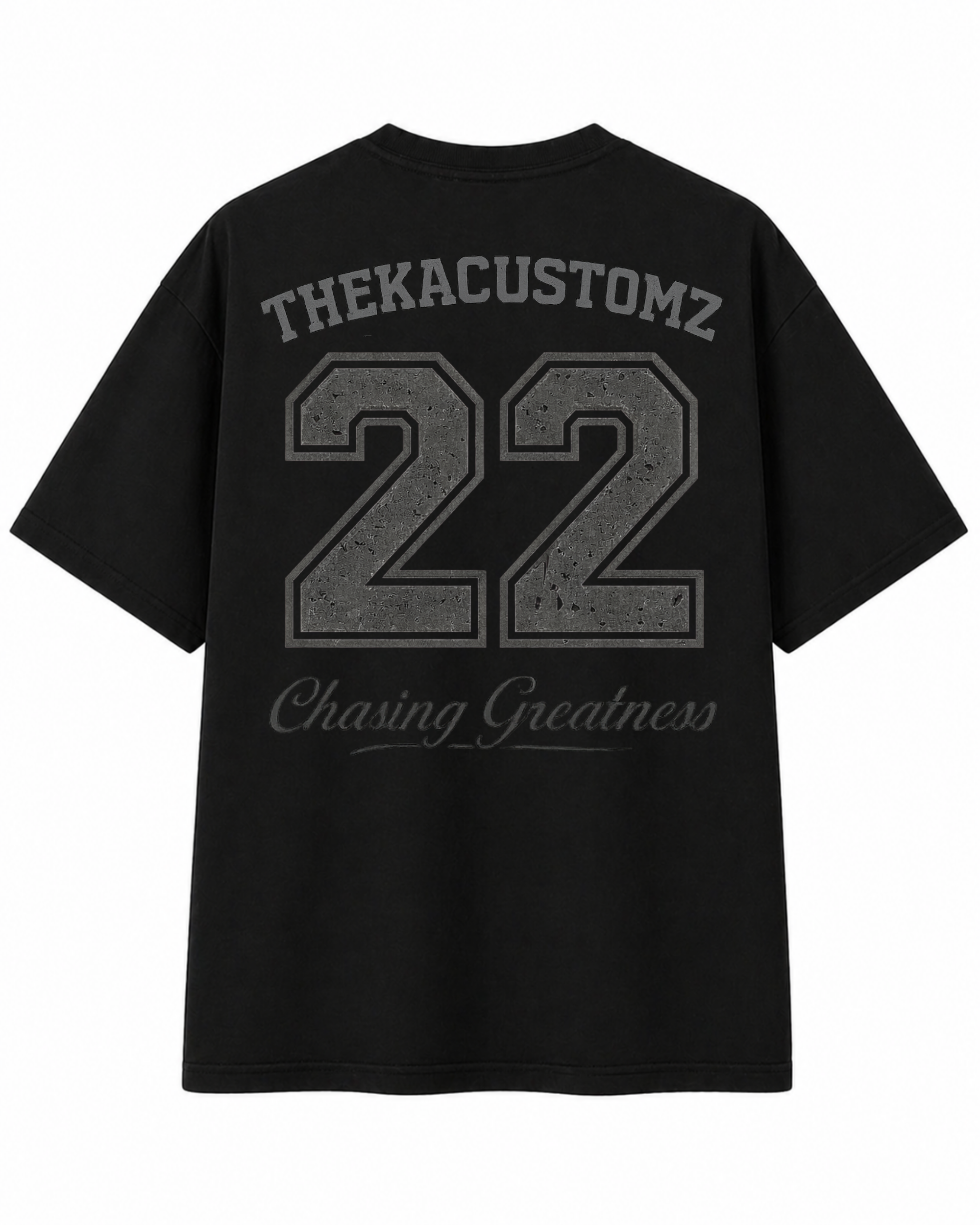 ThekaCustomz 22 Oversized T-Shirt – Black Unisex Streetwear Jersey Style Tee