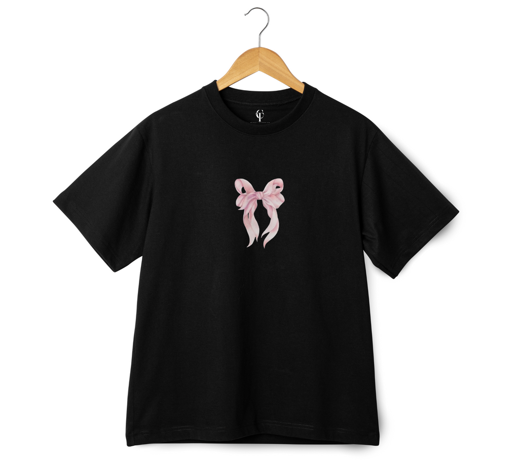 Girls Black Oversized T-Shirt