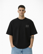 ThekaCustomz 22 Oversized T-Shirt – Black Unisex Streetwear Jersey Style Tee