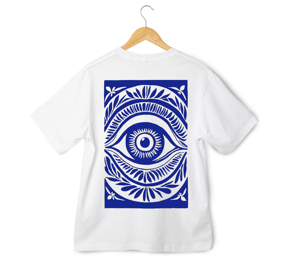 Evil Eye Oversized Print T-Shirt
