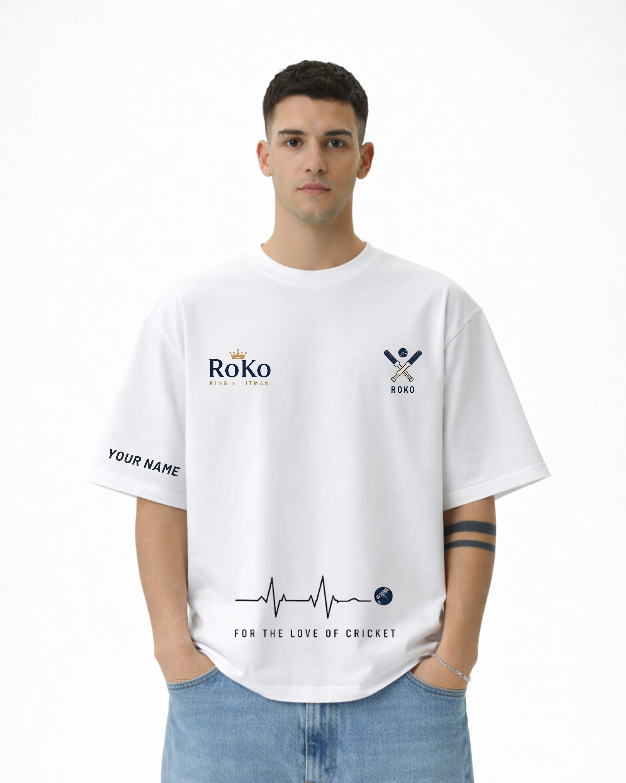 RoKo King x Hitman Customizable Oversized T-Shirt | Since 2016 | For The Love of Cricket