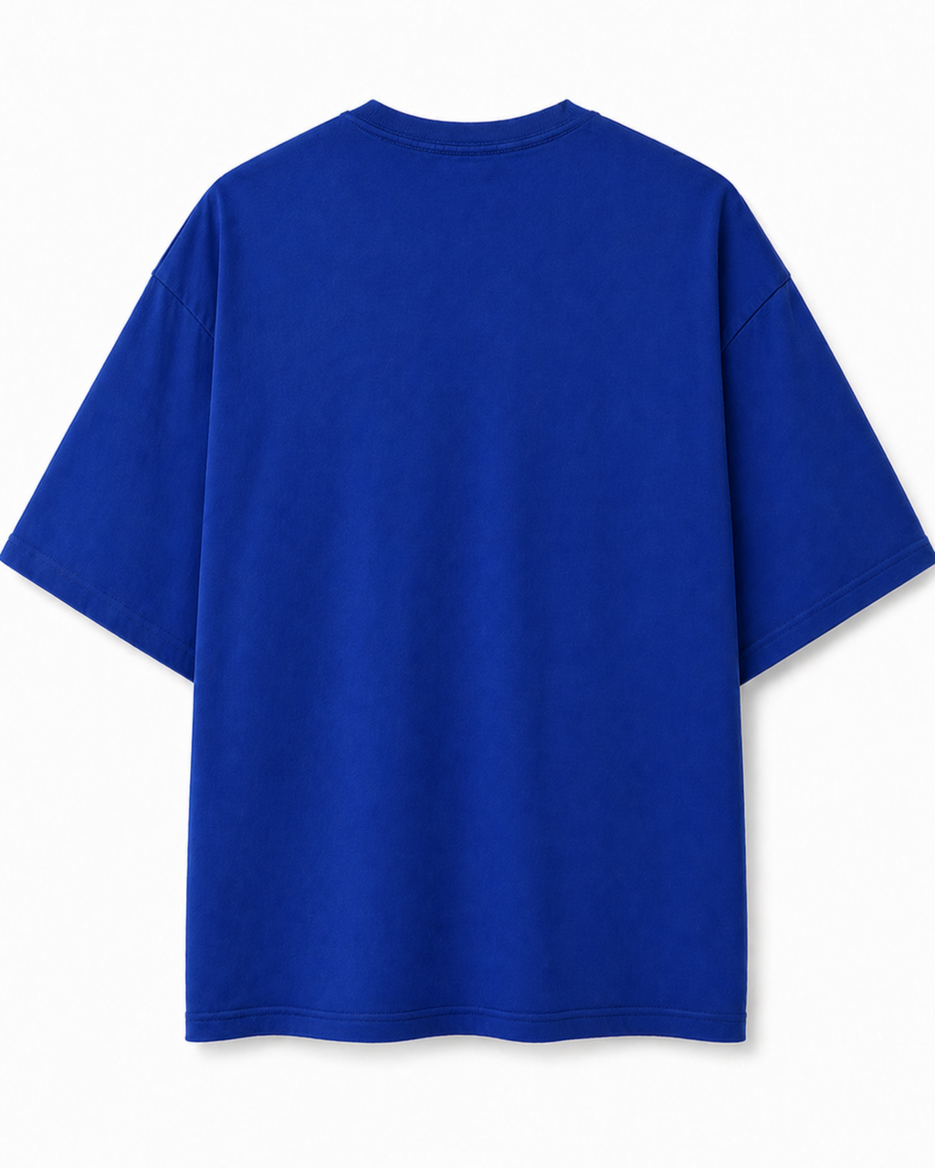 The Ocean is Calling Graphic Tee | Oversized Royal Blue Cotton T-Shirt for Men | Bio-Washed Soft Fabric