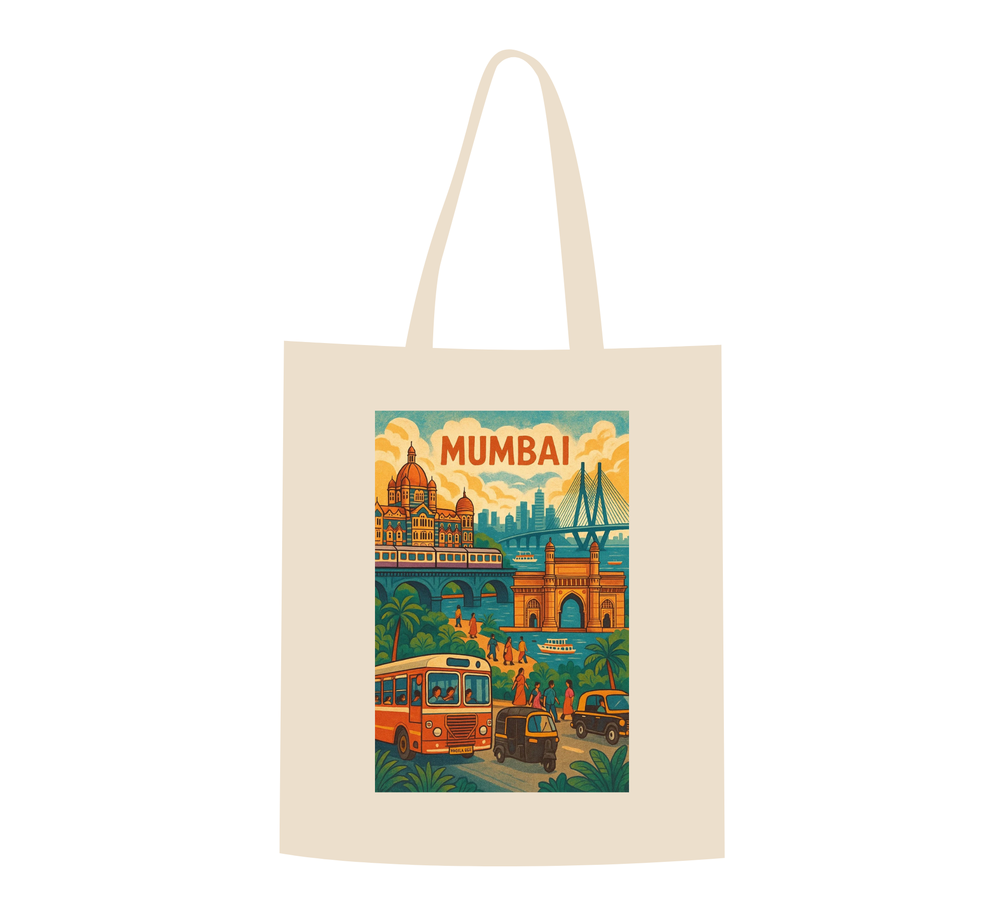 Heritage Cityscape Mumbai Tote Bag