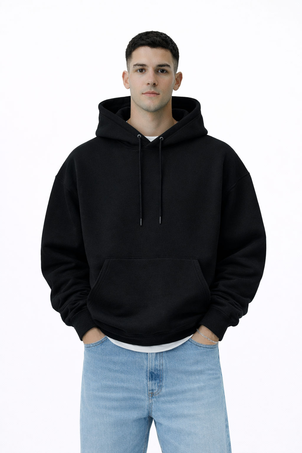 Classic Black Hoodie Heavyweight Street Fit