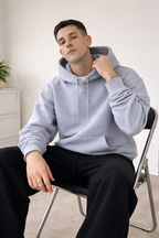 Grey Melange Hoodie Heavyweight Everyday Essential