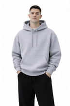 Grey Melange Hoodie Heavyweight Everyday Essential