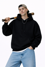 Classic Black Hoodie Heavyweight Street Fit