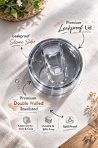 Colossal Tumbler 700ml with SS Straw | Black Heart Print | Double Walled Insulated Tumbler 7–8 hrs