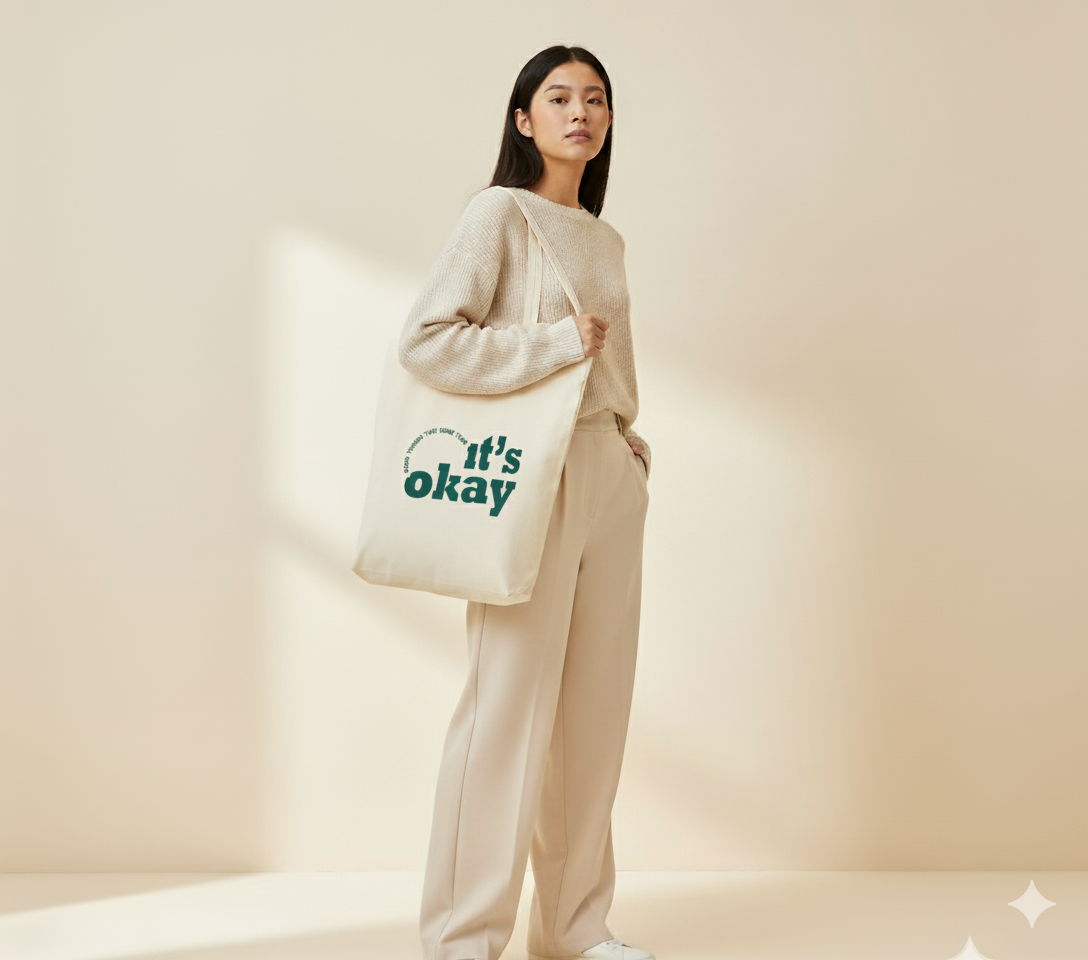 "It's Okay" Gentle Reminder Affirmation Tote Bag