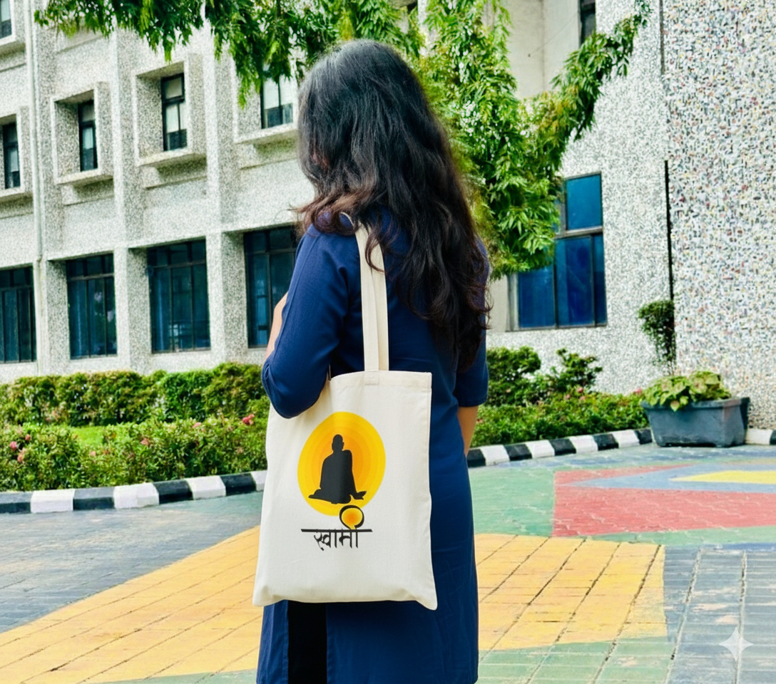 Swami & Sun Silhouette Devotional Canvas Tote Bag