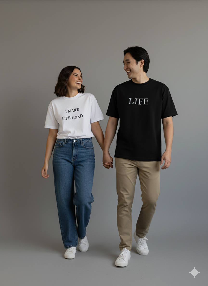 "Life" & "I Make Life Hard" Duo T-Shirt Set