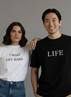 "Life" & "I Make Life Hard" Duo Oversize T-Shirt Set