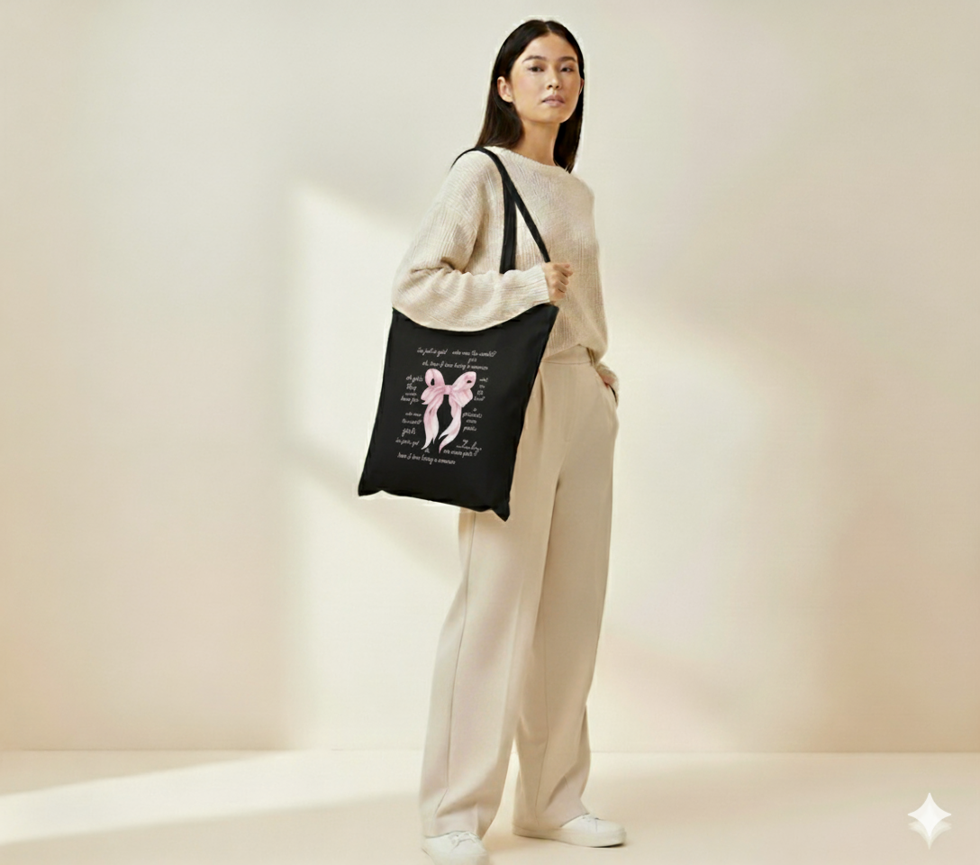 Pink Bow Empowerment Tote Bag