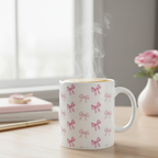 "Pink Bows Galore" Pattern Coffee Mug