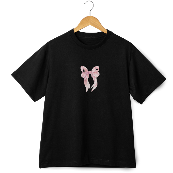 Girls Black Oversized T-Shirt