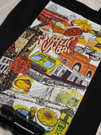 "Mumbai Cityscape" Illustrated Doodle Art Canvas Tote Bag
