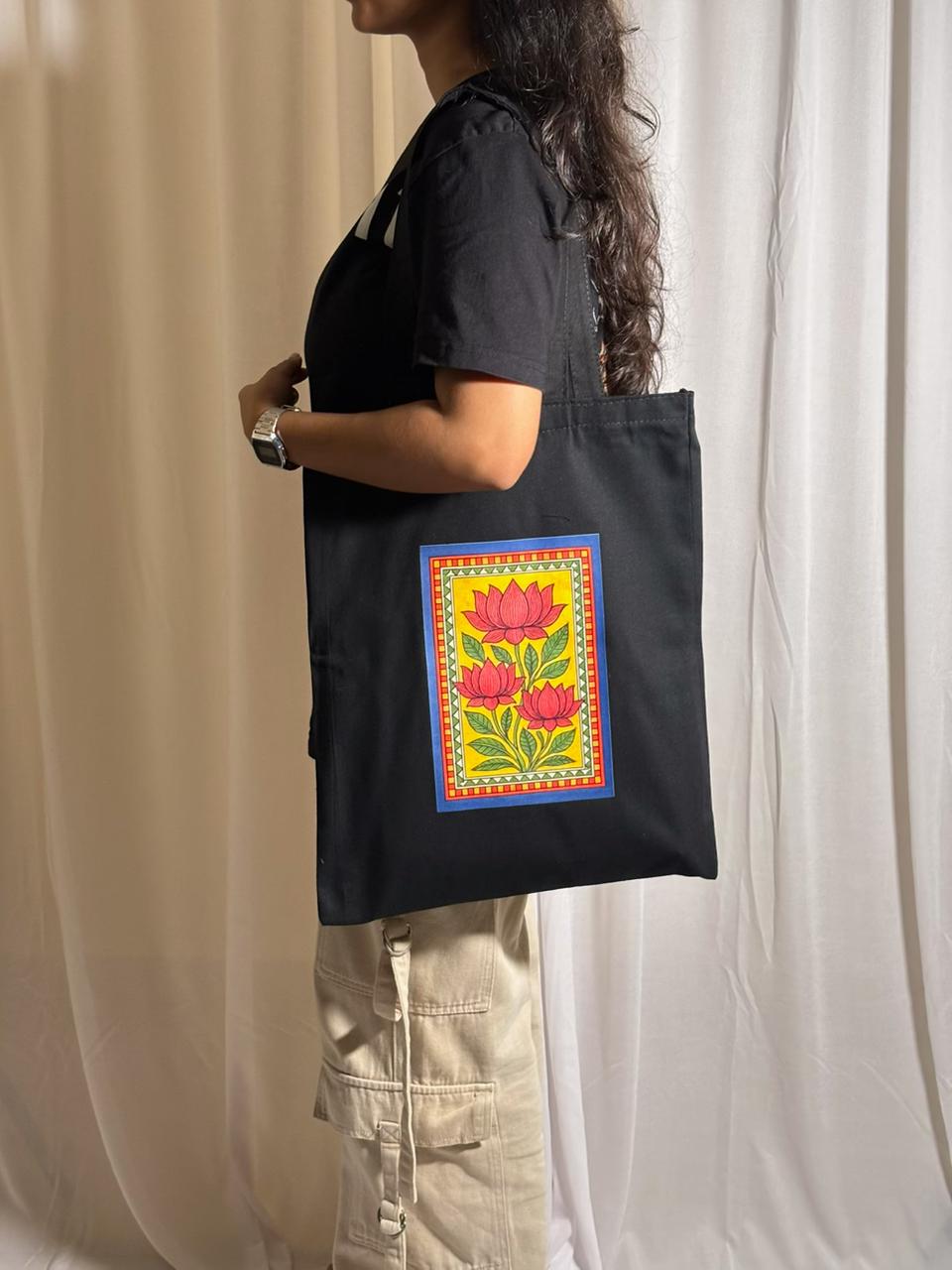 The Mithila Lotus Tote: Symbol of Purity and Tradition
